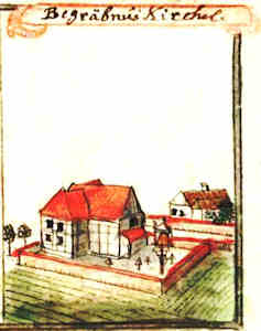 Begrbnis Kirchel - Koci cmentarny, widok oglny